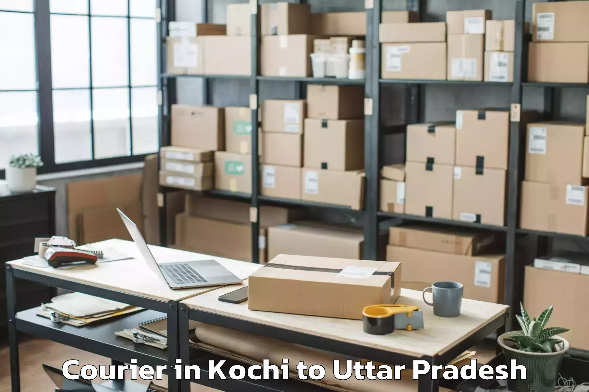 Easy Kochi to Js University Shikohabad Courier Booking